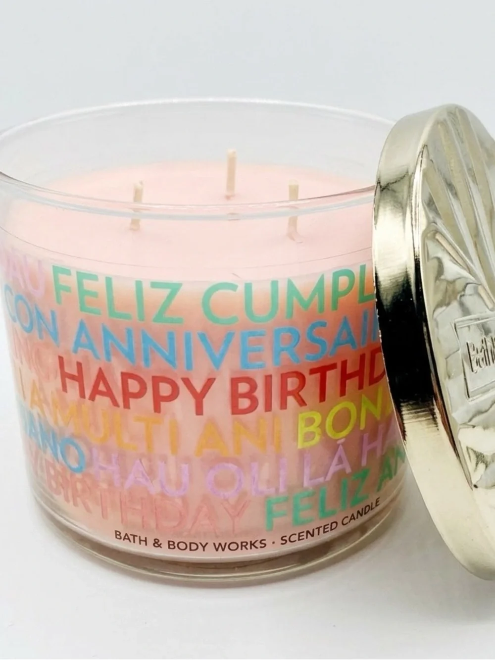 Bath & Body Works Happy Birthday Cranberry Pear Bellini 3 Wick Scented Candle